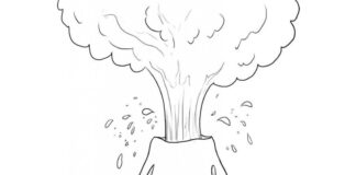 Wybuchowa góra wulkan obrazek dla dzieci