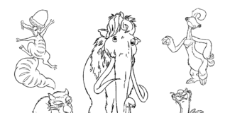 Zwierzęta z epoko lodowcowej zwierzęta z epoki lodowcowej kolorowanka online