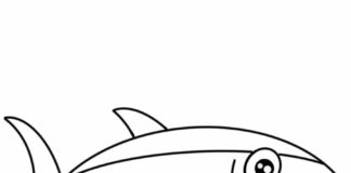 Długo płetwa ryba długo płetwa ryba kolorowanka do druku