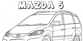 kolorowanka mazda 5 do druku online