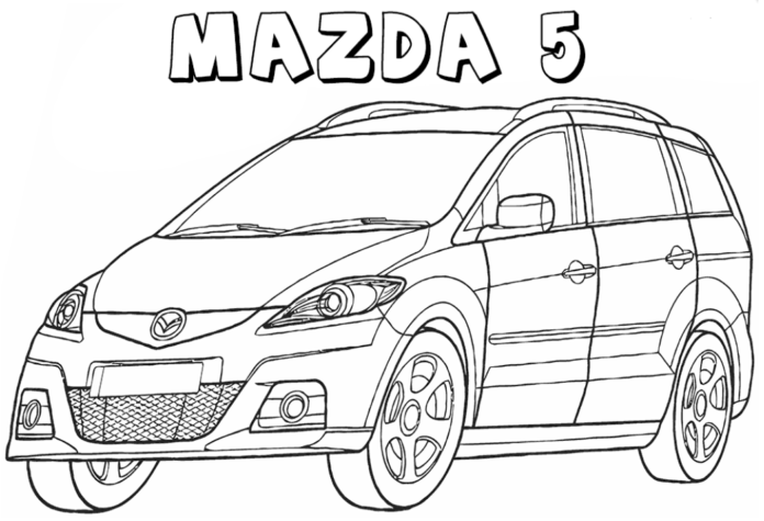 kolorowanka mazda 5 do druku online