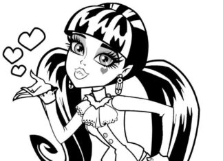 kolorowanka monster high Draculaura do druku online dla dziewczyn