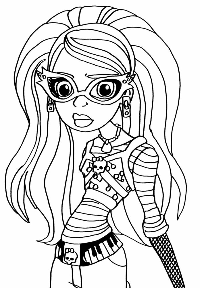 kolorowanka monster high Ghoulia Yelps do druku online dla dziewczyn