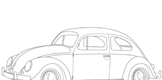 Stare auto – garbus stare auto- garbus kolorowanka online