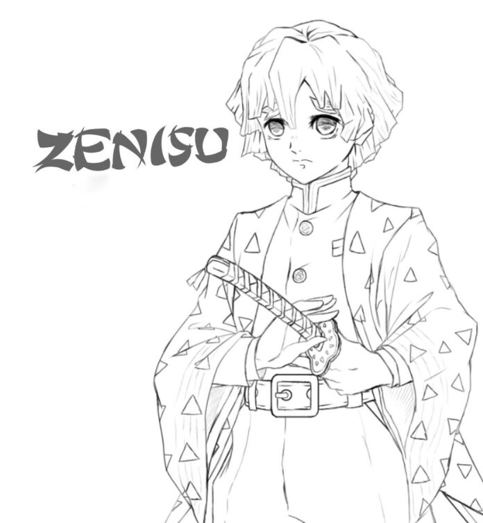 Kolorowanka online Demon Slayer Zenitsu