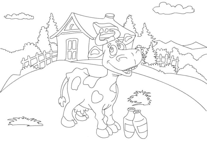 Kolorowanka online Zadowolona krówka
