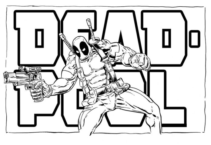 kolorowanka online logo deadpool