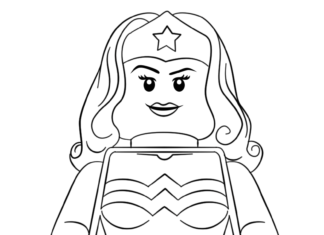 Kolorowaka online Ludzik Lego Wonder Women