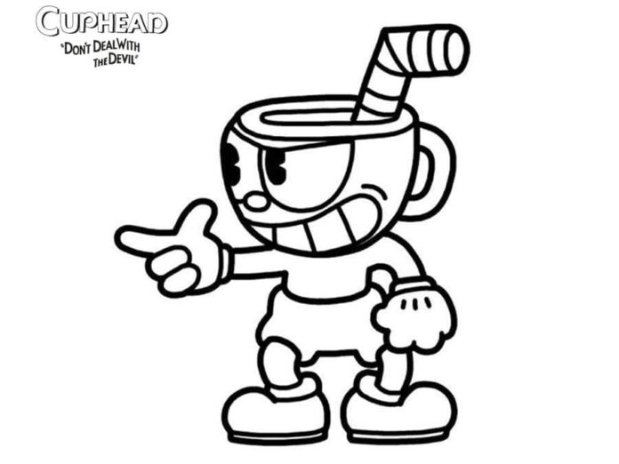 Kolorowanka online Cuphead z bajki dla dzieci