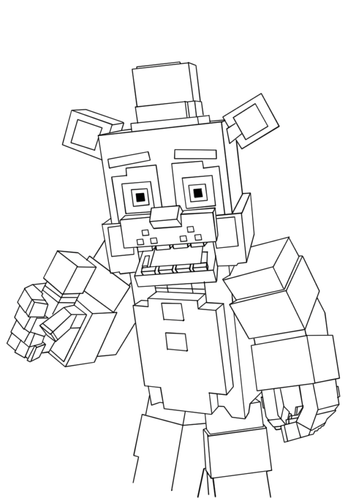 Kolorowanka online FNAF Minecraft Freddy