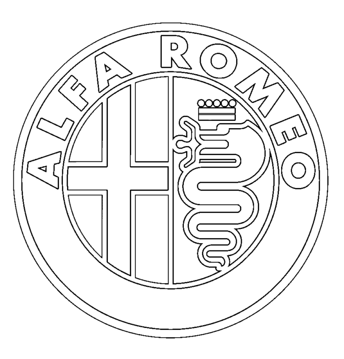 Kolorowanka online Logo Alfa Romeo