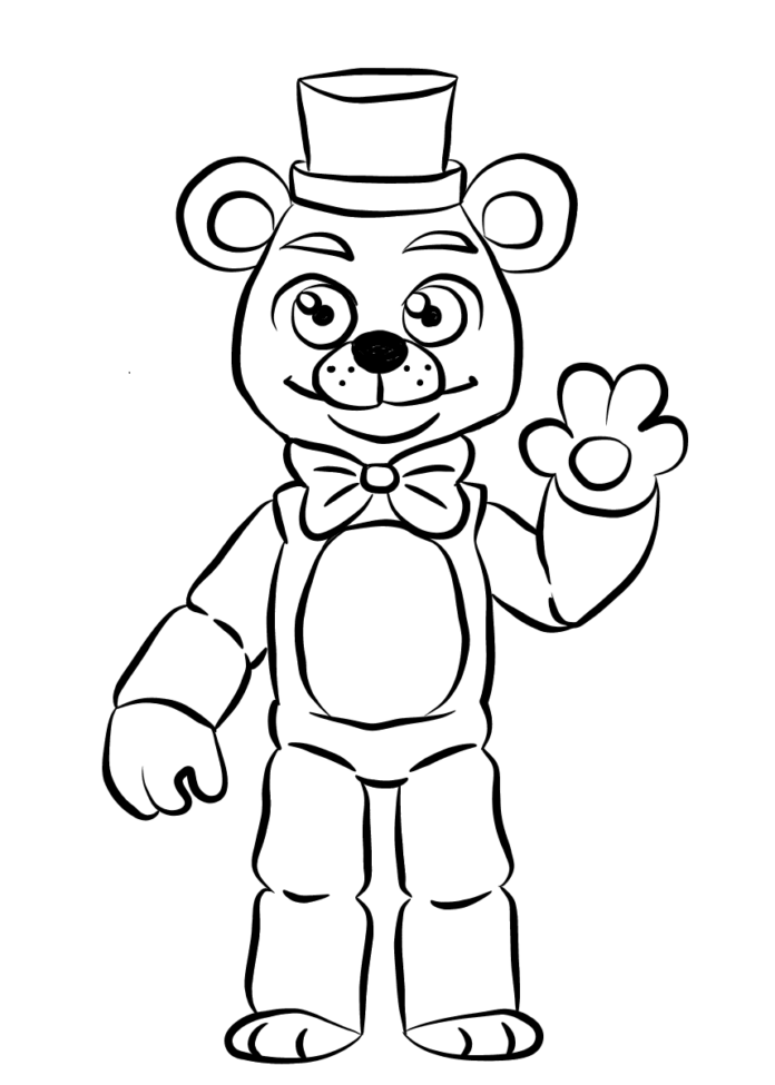 Kolorowanka online Miś z FNAF Golden Freddy