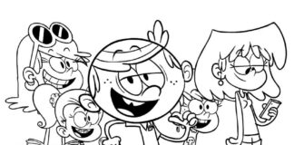 Poznaj postacie z Loud House Kolorowanka online Poznaj postacie z Loud House
