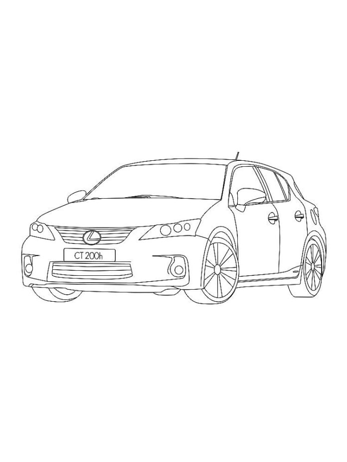 Kolorowanka online Samochód osoby Lexus CT 200h