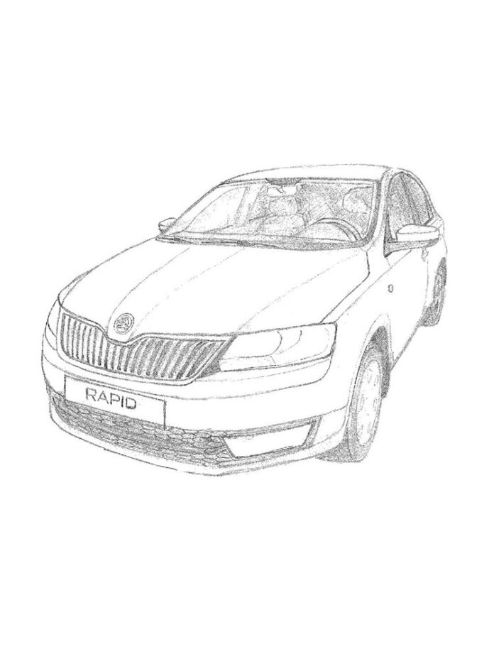 Kolorowanka online Skoda Rapid