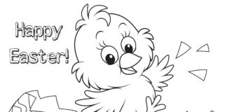 kolorowanka online kurczak wykluł się z jajka