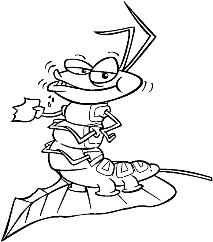 Kolorowanka Gąsienica dla dzieci do druku