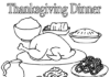 Święto Dziękczynienia obiad na stole Kolorowanka online Święto Dziękczynienia obiad na stole