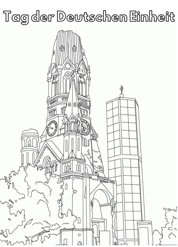 Kolorowanka online Święto Zjednoczenia Niemiec