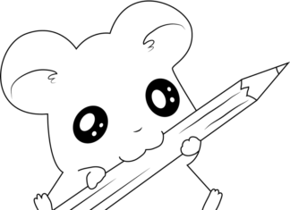 Kolorowanka Zabawny Hamtaro do druku