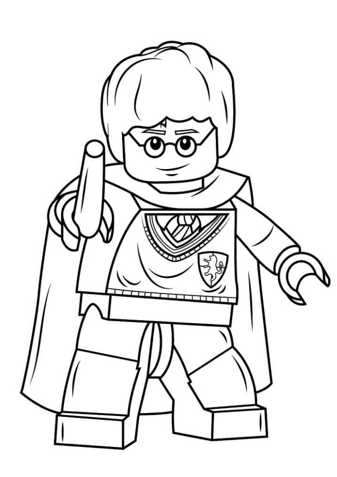 Kolorowanka Czarodziej Lego Harry Potter dla dzieci do druku