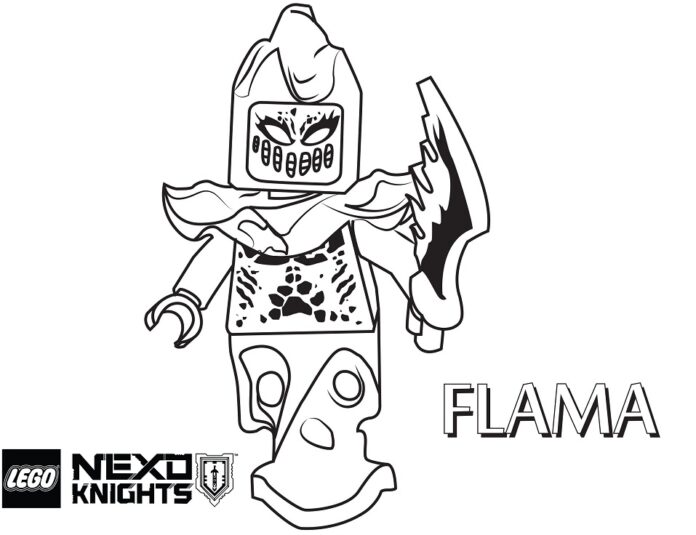 Kolorowanka Flama z Lego Nexo Knights do druku