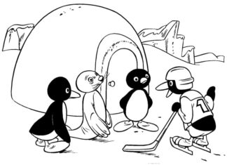 Kolorowanka Hokeista Pingu do druku