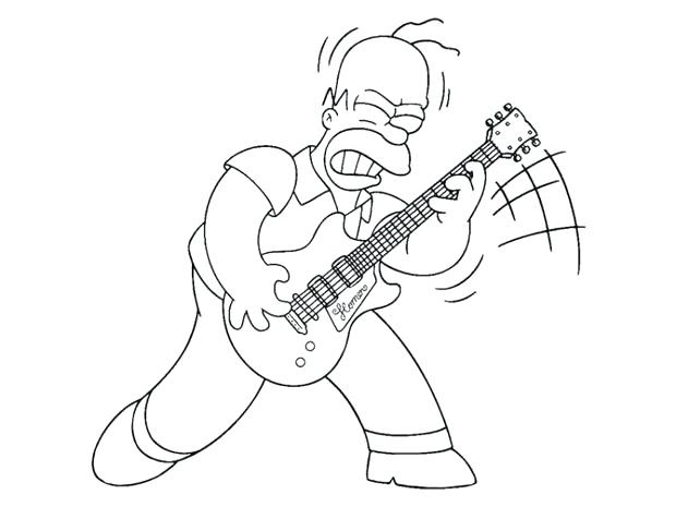 Kolorowanka Hommer Simpson gra na gitarze