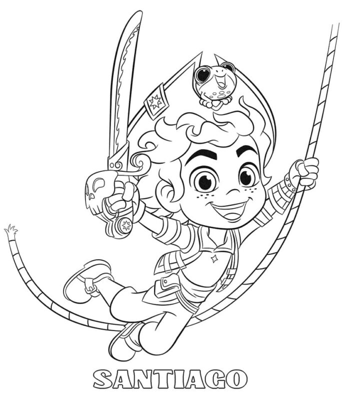 Kolorowanka Kapitan Santiago do druku