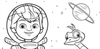 Kolorowanka Kosmos i Miles from Tomorrowland do druku