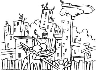 Kotopies w mieście Kolorowanka Kotopies w mieście do druku