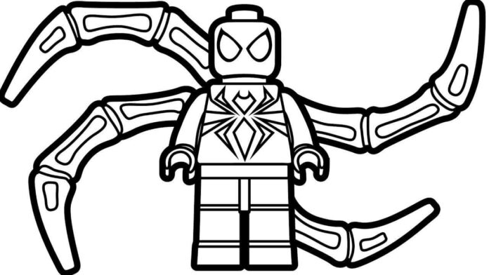 Kolorowanka Lego Iron Spiderman do druku