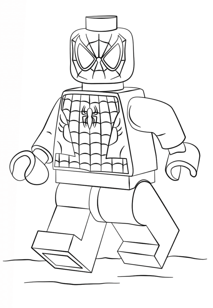 Kolorowanka Lego Spider Man Ludzik do druku