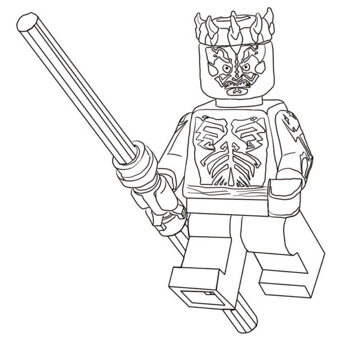 Kolorowanka Lego Star Wars Darth Maul