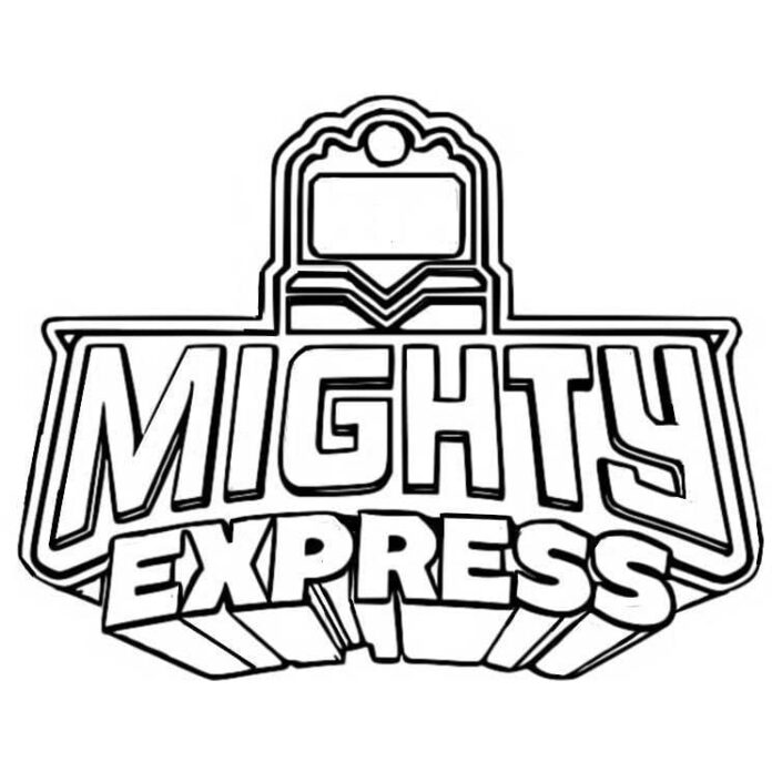 Kolorowanka Logo z bajki Mighty Express dla dzieci do druku