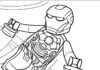Kolorowanka Ludzik Lego Iron Man lata dla chłopców do druku