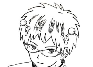 Kolorowanka Manga Saiki K do druku