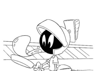 Kolorowanka Marvin the Martian na ziemi do druku