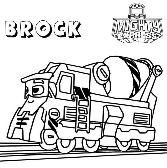 Kolorowanka Mighty Express Brock do druku