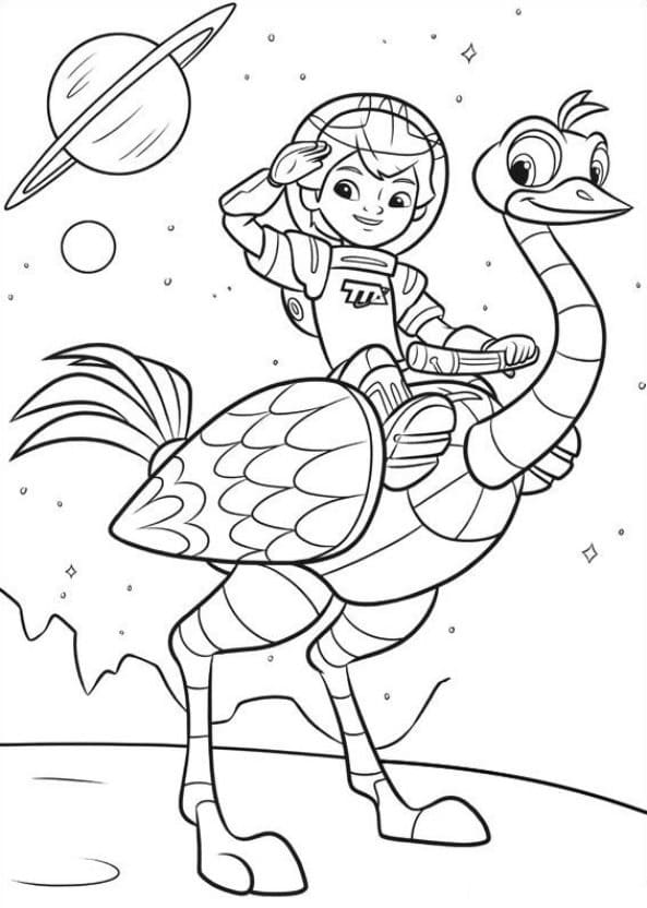 Kolorowanka Miles z przyszłości na Strusiu do druku