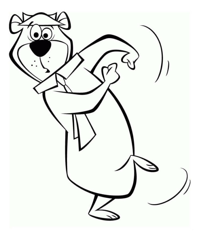 Kolorowanka Miś Yogi dla dzieci do druku