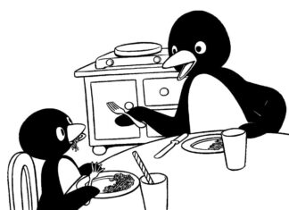 Kolorowanka Pingu z bajki dla dzieci do druku