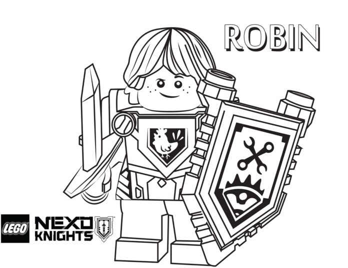 Kolorowanka Robin Hood z Nexo Knights Lego do druku