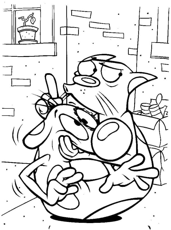 Kolorowanka Scena z bajki Catdog do druku