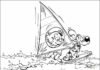 Kolorowanka Surfing z Ptyś i Bill do druku