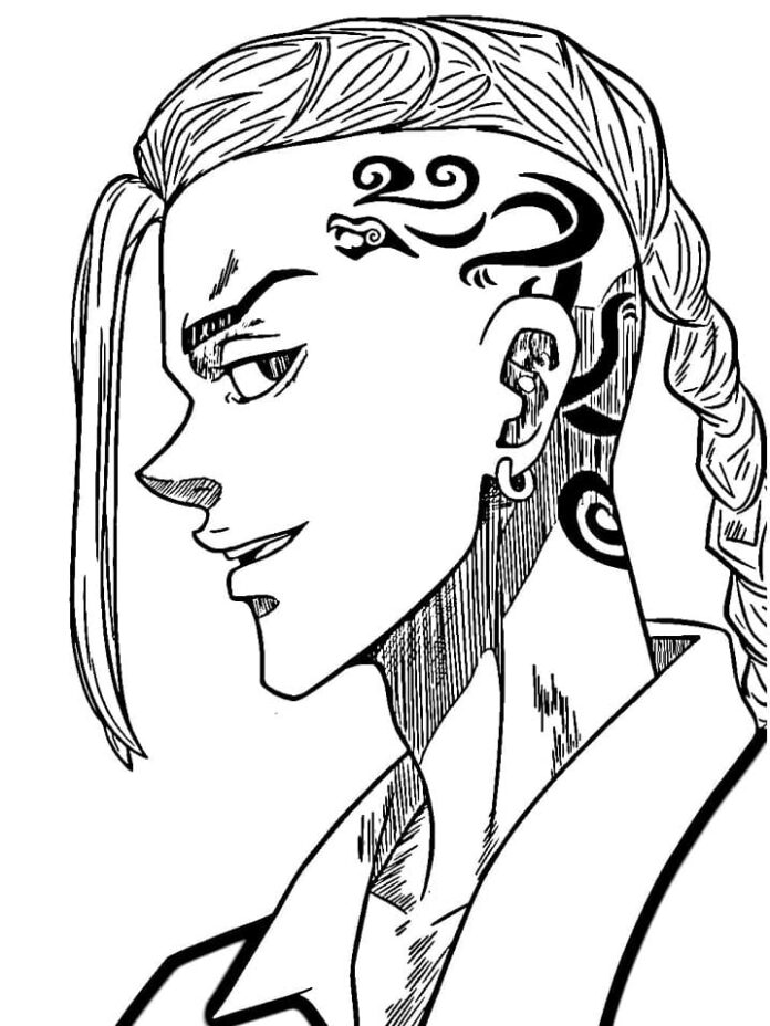 Kolorowanka Tatuaże z Tokyo Revengers do druku