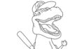 Kolorowanka Tyranozaur Mildred z bajki dla dzieci do druku