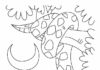 Kolorowanka Wąż z bajki zwisa z drzewa