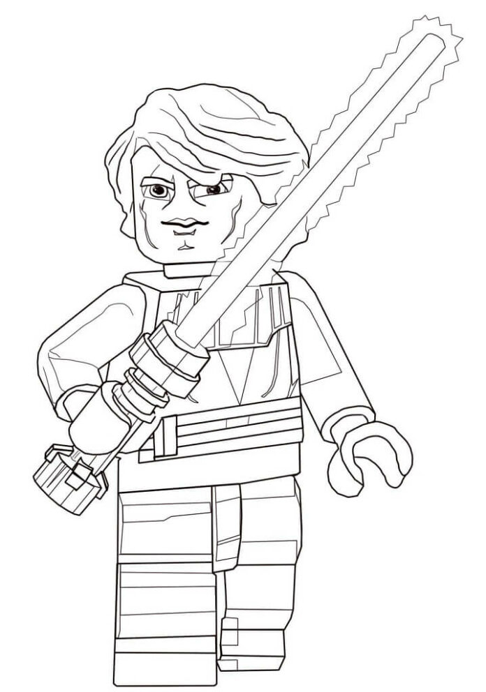 Kolorowanka Wojownik Lego Star Wars Anakin Skywalker