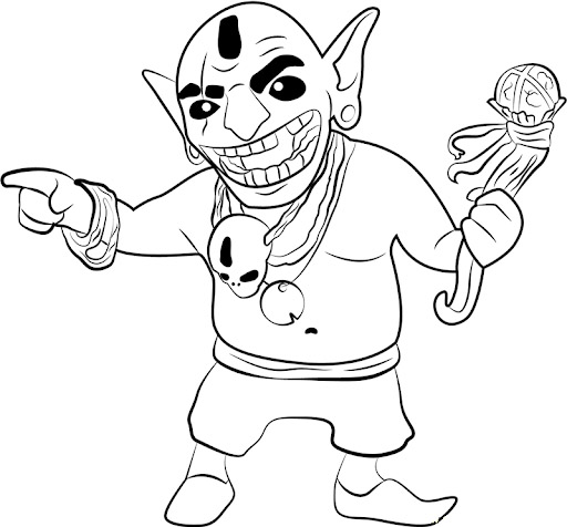 Kolorowanka online Zabawny Goblin